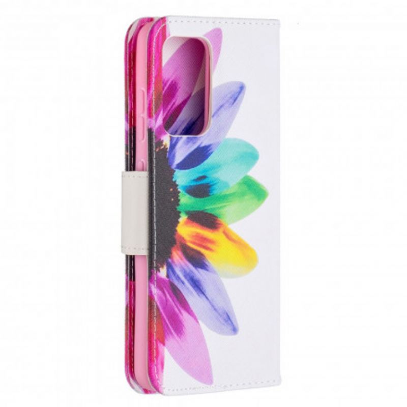 Flip Cover Samsung Galaxy A52 4G / A52 5G / A52s 5G Akvarelblomst