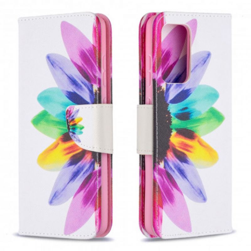 Flip Cover Samsung Galaxy A52 4G / A52 5G / A52s 5G Akvarelblomst