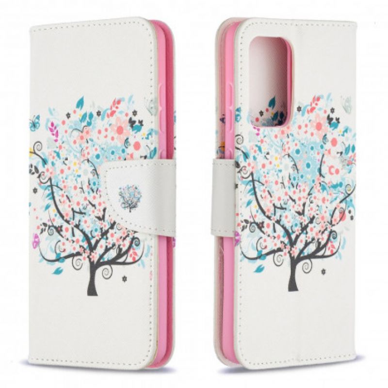 Flip Cover Samsung Galaxy A52 4G / A52 5G / A52s 5G Blomstret Træ