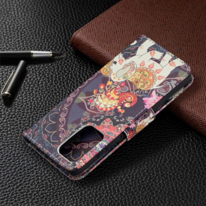 Flip Cover Samsung Galaxy A52 4G / A52 5G / A52s 5G Etnisk Elefantmandala