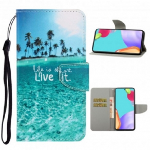 Flip Cover Samsung Galaxy A52 4G / A52 5G / A52s 5G Med Snor Lev Det Strappy