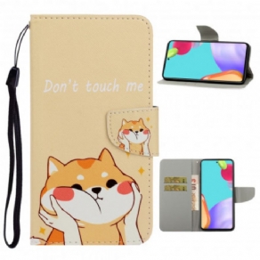 Flip Cover Samsung Galaxy A52 4G / A52 5G / A52s 5G Med Snor Rør Mig Ikke Strappy Cat