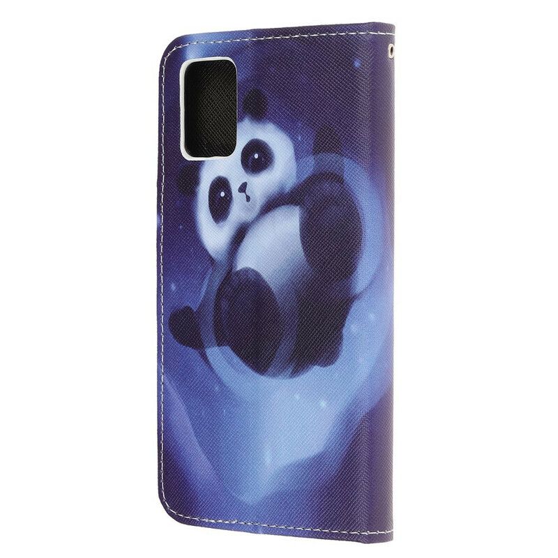 Flip Cover Samsung Galaxy A52 4G / A52 5G / A52s 5G Med Snor Thong Space Panda