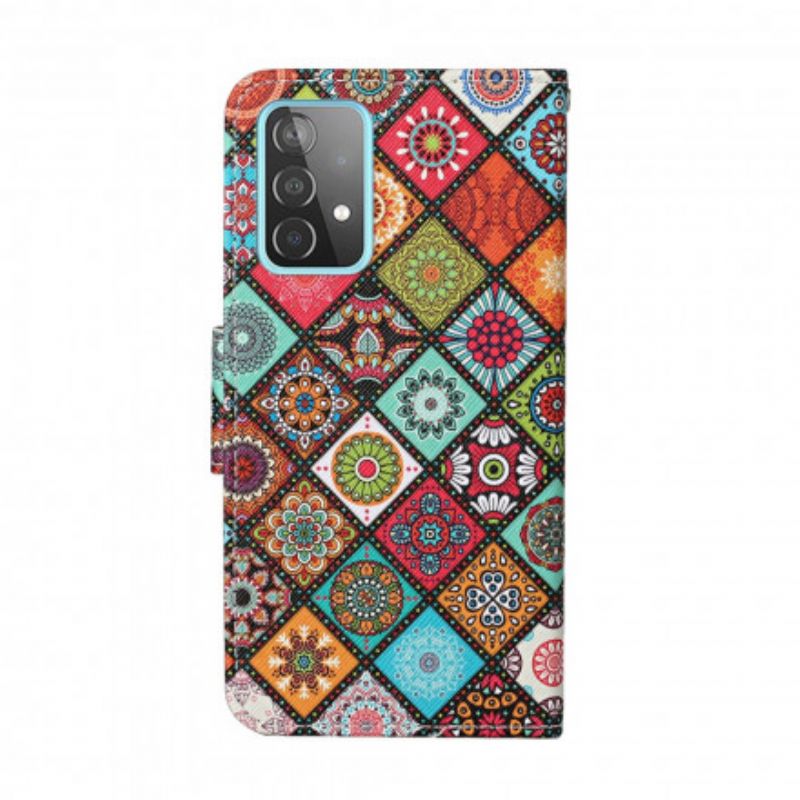 Flip Cover Samsung Galaxy A52 4G / A52 5G / A52s 5G Patchwork Mandalaer Med Snor