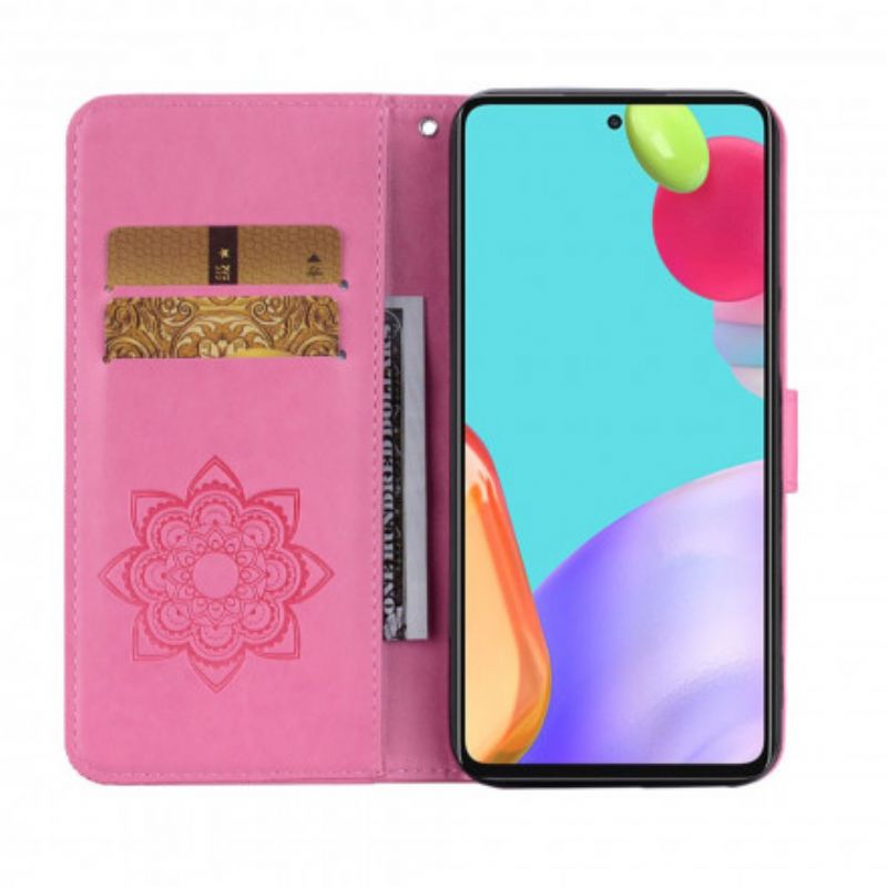 Flip Cover Samsung Galaxy A52 4G / A52 5G / A52s 5G Uglemandala Og Snor