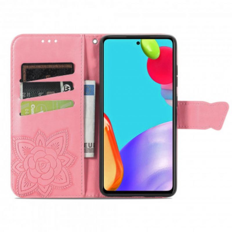 Læder Cover Samsung Galaxy A52 4G / A52 5G / A52s 5G Halve Sommerfugle