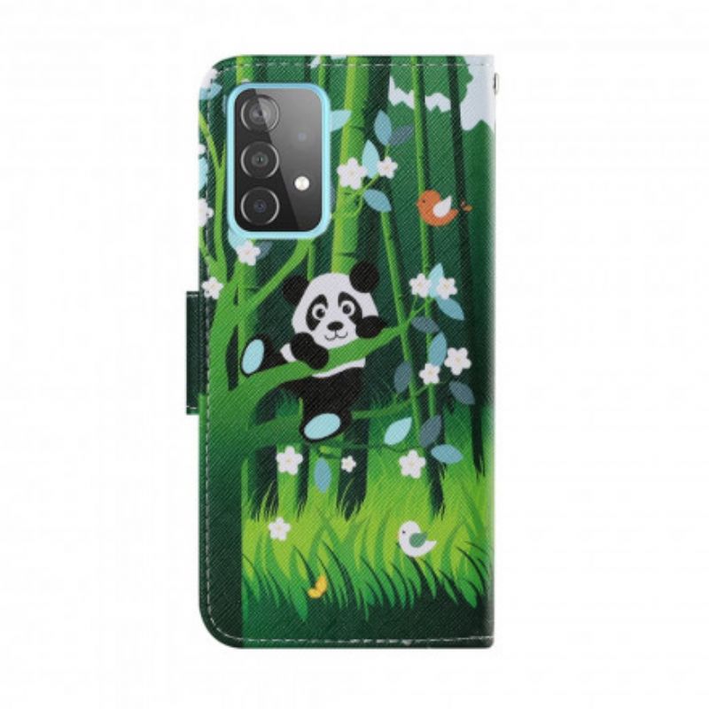 Læder Cover Samsung Galaxy A52 4G / A52 5G / A52s 5G Panda Walk