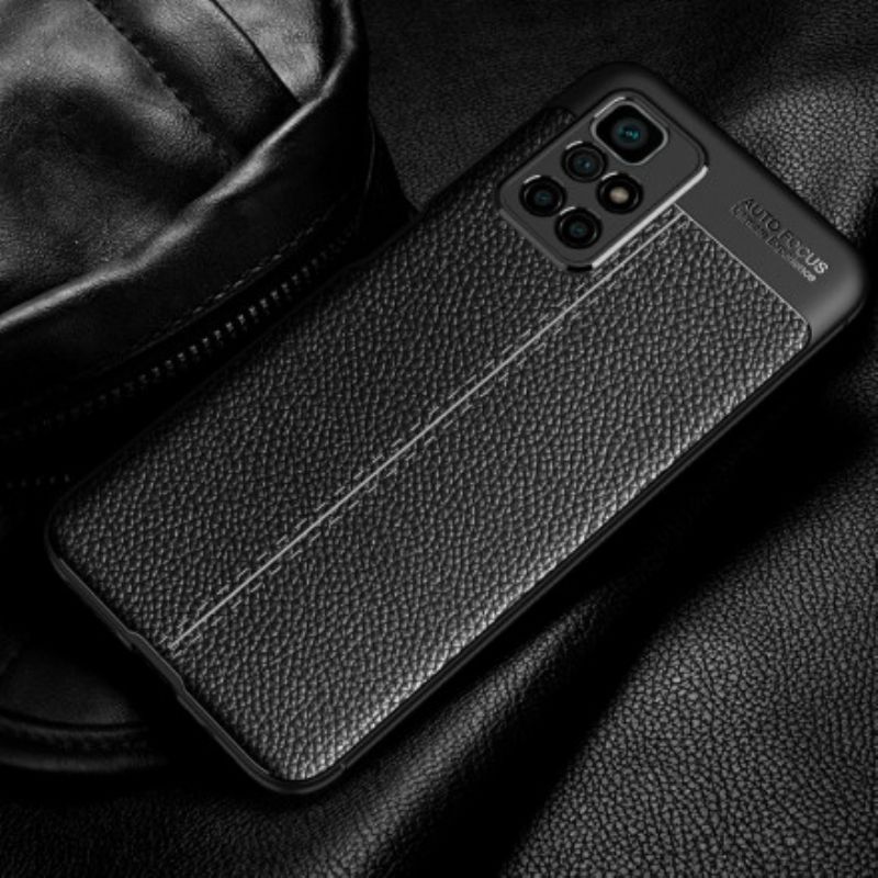 Cover Xiaomi Redmi 10 Dobbelt Linje Litchi Lædereffekt