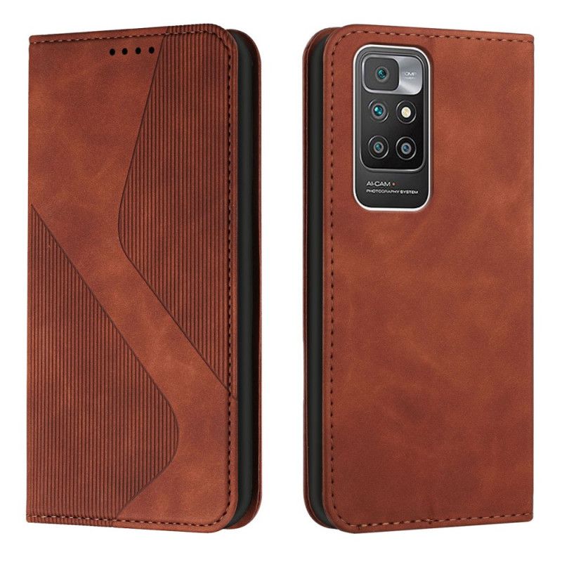 Cover Xiaomi Redmi 10 Flip Cover S-design Læderstil