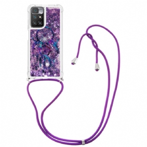 Cover Xiaomi Redmi 10 Med Snor Med Pailletter Drawstring Dreamcatcher