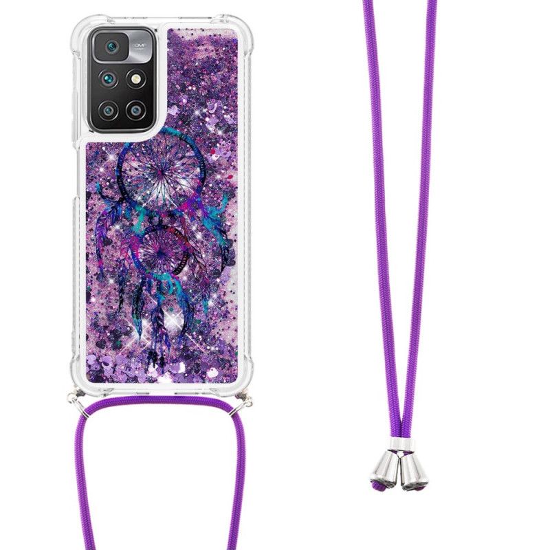 Cover Xiaomi Redmi 10 Med Snor Med Pailletter Drawstring Dreamcatcher