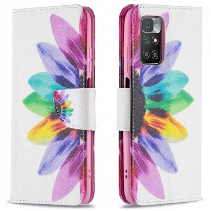 Flip Cover Xiaomi Redmi 10 Akvarelblomst