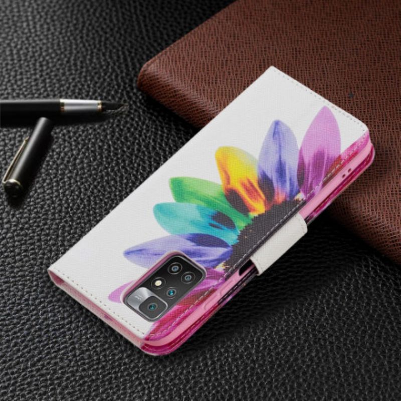 Flip Cover Xiaomi Redmi 10 Akvarelblomst