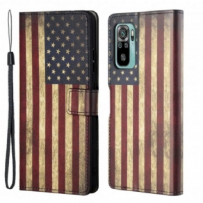 Flip Cover Xiaomi Redmi 10 Amerikansk Flag