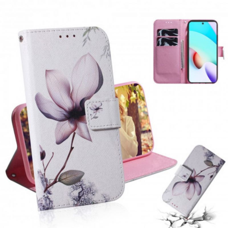 Flip Cover Xiaomi Redmi 10 Gammel Rosenblomst