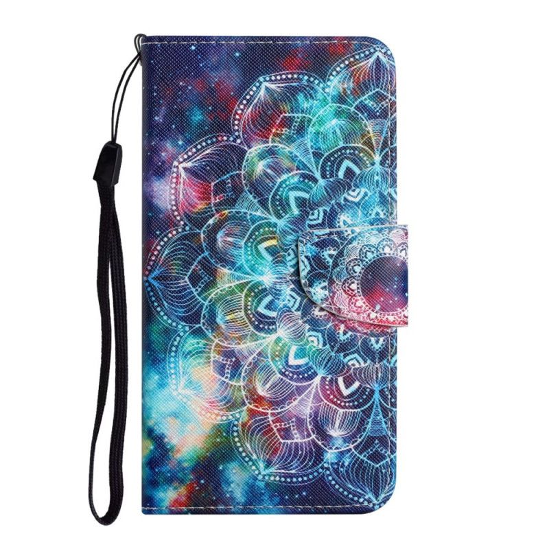 Flip Cover Xiaomi Redmi 10 Med Snor Flashy Halv Mandala Med Rem