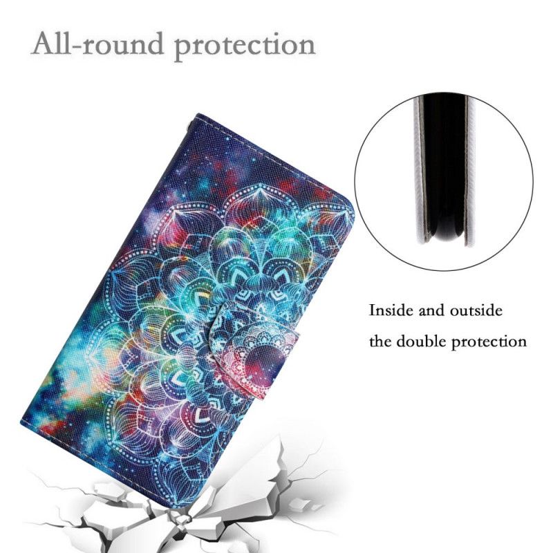 Flip Cover Xiaomi Redmi 10 Med Snor Flashy Halv Mandala Med Rem