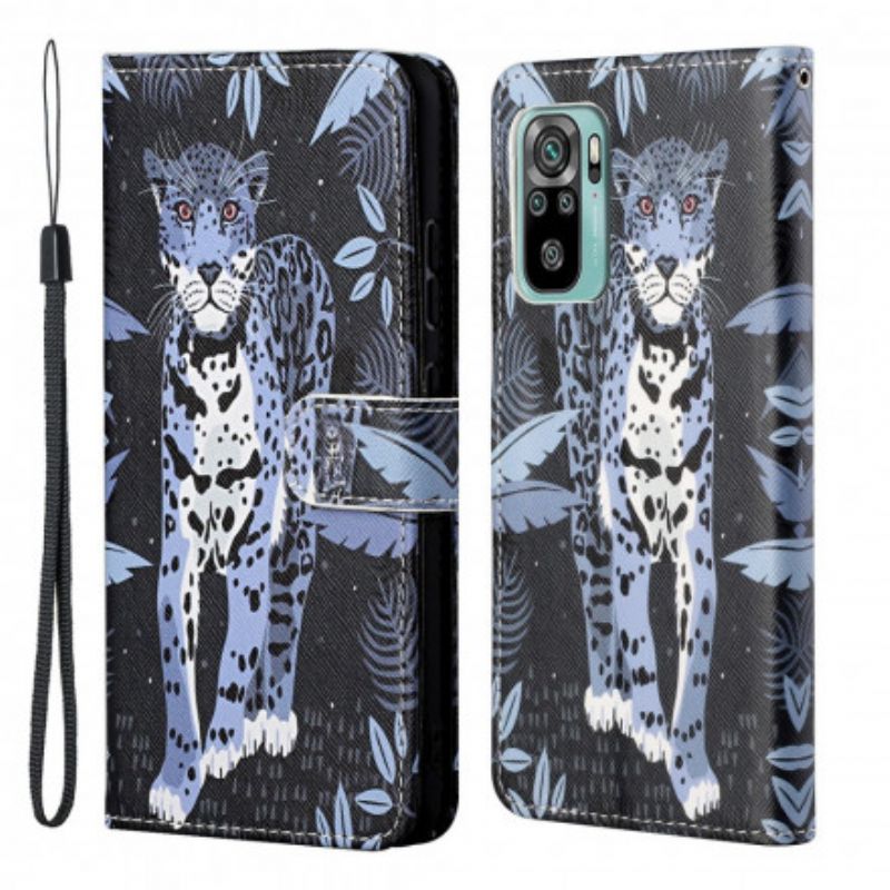 Flip Cover Xiaomi Redmi 10 Med Snor Thong Leopard