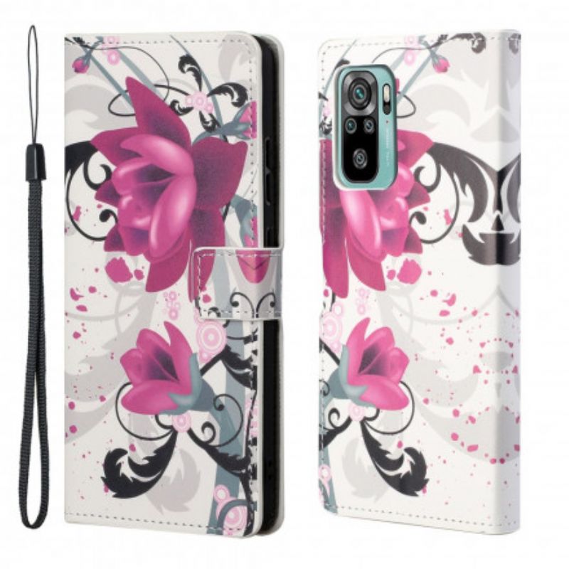 Flip Cover Xiaomi Redmi 10 Tropiske Blomster