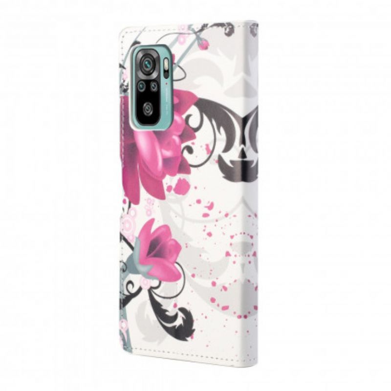 Flip Cover Xiaomi Redmi 10 Tropiske Blomster