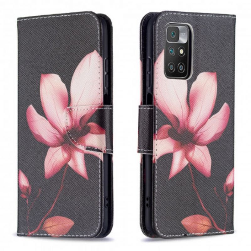 Læder Cover Xiaomi Redmi 10 Pink Blomst