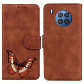 Flip Cover Honor 50 Lite Skin-touch Butterfly