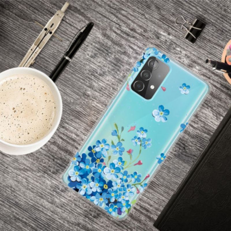 Cover Samsung Galaxy A32 4G Blå Blomster