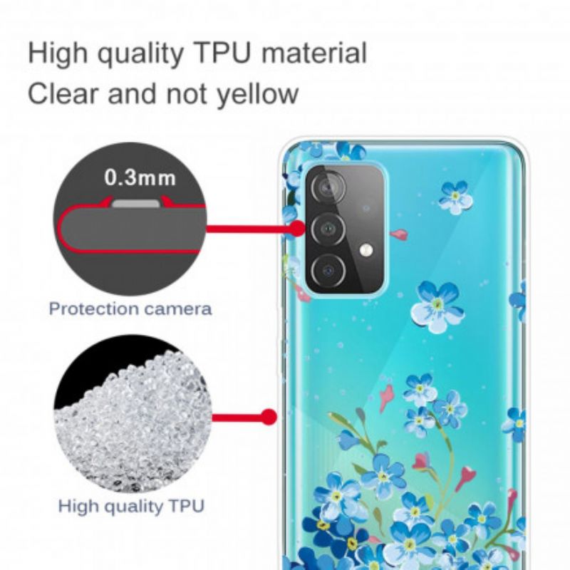 Cover Samsung Galaxy A32 4G Blå Blomster