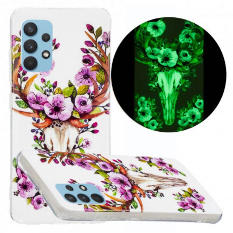 Cover Samsung Galaxy A32 4G Fluorescerende Blomsterelg