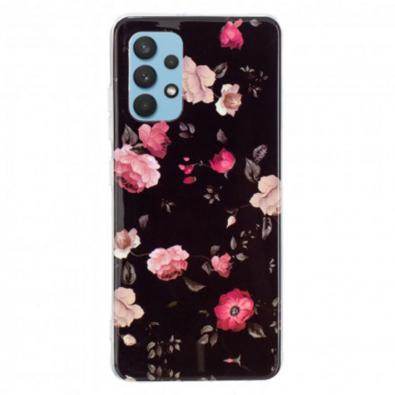 Cover Samsung Galaxy A32 4G Fluorescerende Blomsterserie