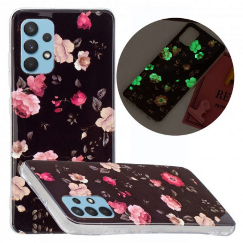 Cover Samsung Galaxy A32 4G Fluorescerende Blomsterserie