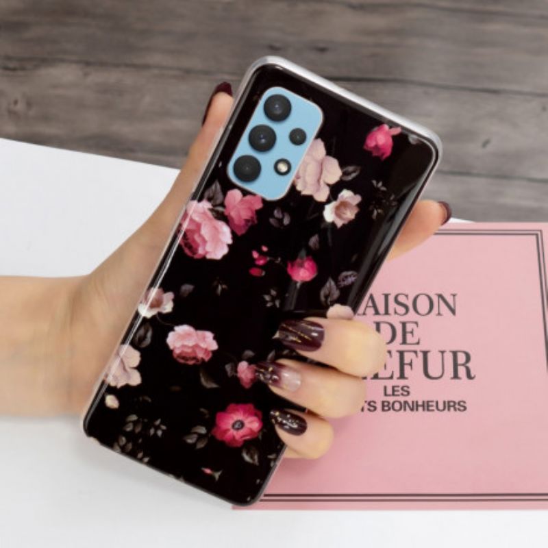 Cover Samsung Galaxy A32 4G Fluorescerende Blomsterserie