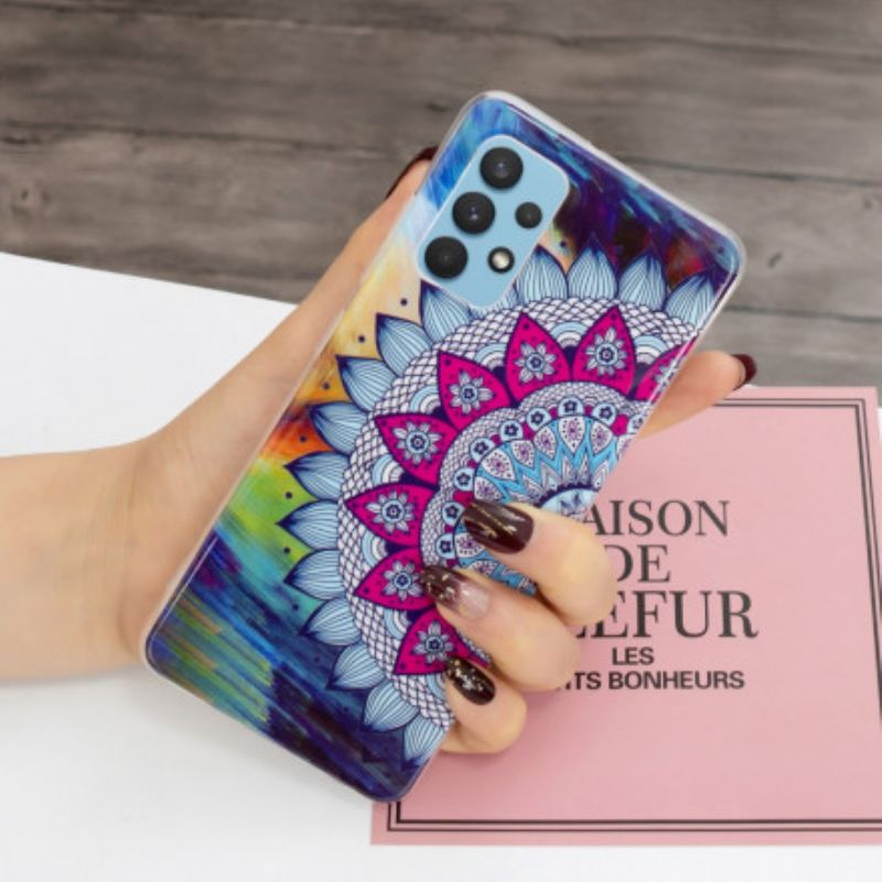 Cover Samsung Galaxy A32 4G Fluorescerende Farverig Mandala