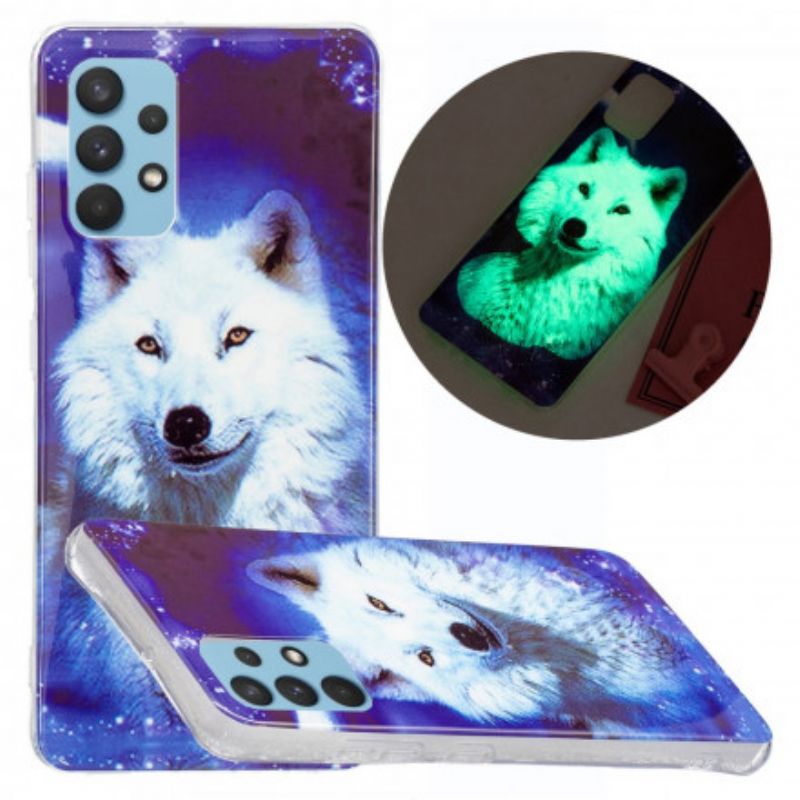 Cover Samsung Galaxy A32 4G Fluorescerende Wolf Series