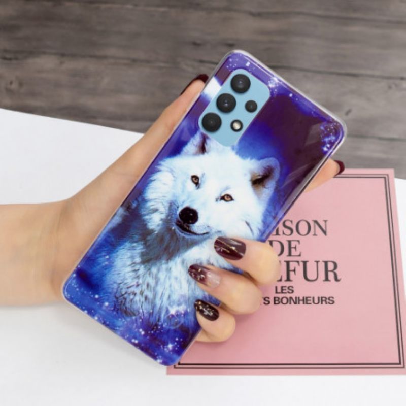 Cover Samsung Galaxy A32 4G Fluorescerende Wolf Series