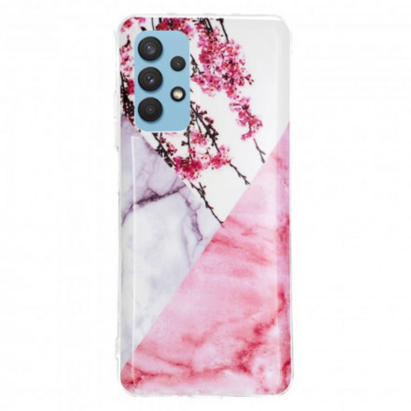 Cover Samsung Galaxy A32 4G Marmoreret Blommeblomst