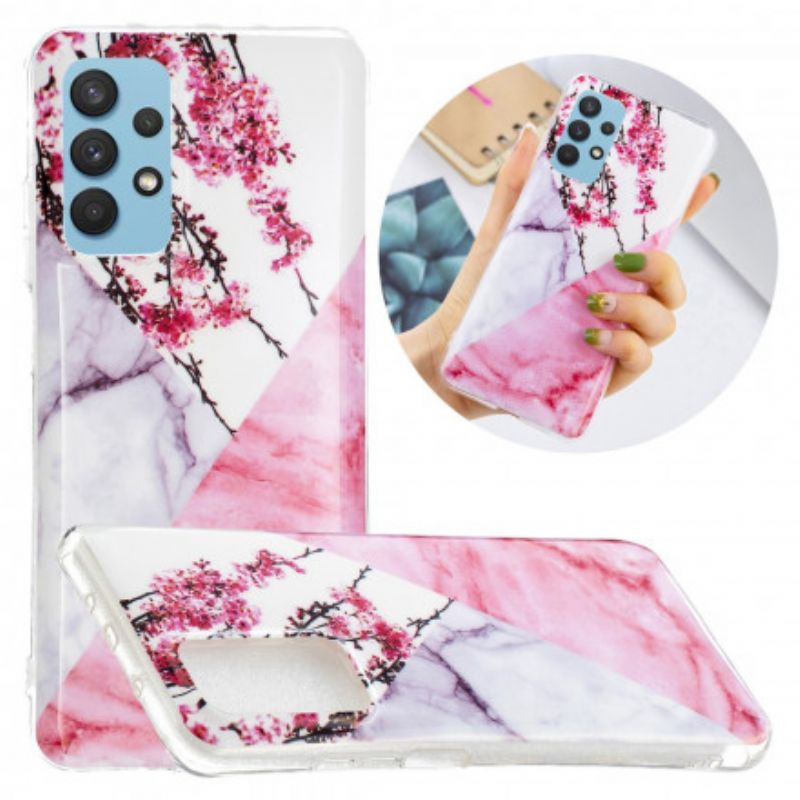 Cover Samsung Galaxy A32 4G Marmoreret Blommeblomst