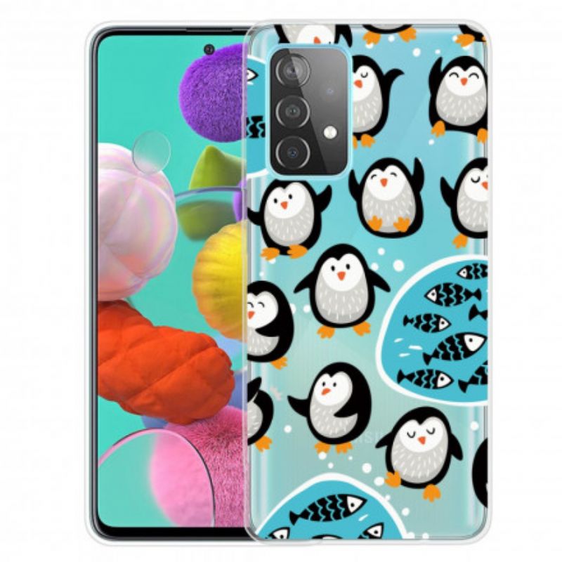 Cover Samsung Galaxy A32 4G Pingviner Og Fisk