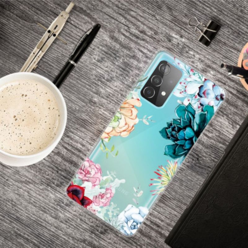 Cover Samsung Galaxy A32 4G Sømløse Akvarelblomster