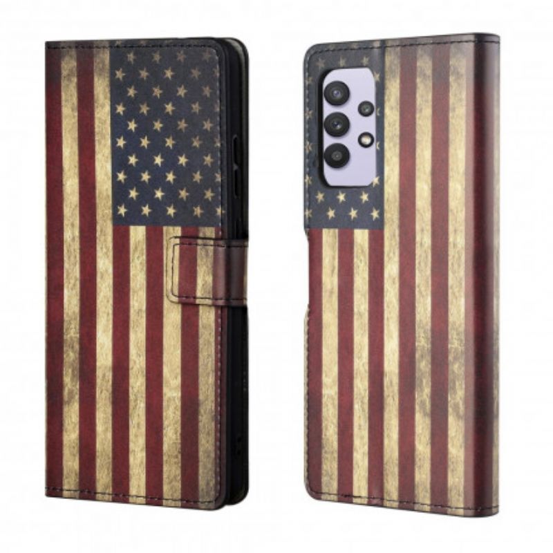 Flip Cover Samsung Galaxy A32 4G Amerikansk Flag