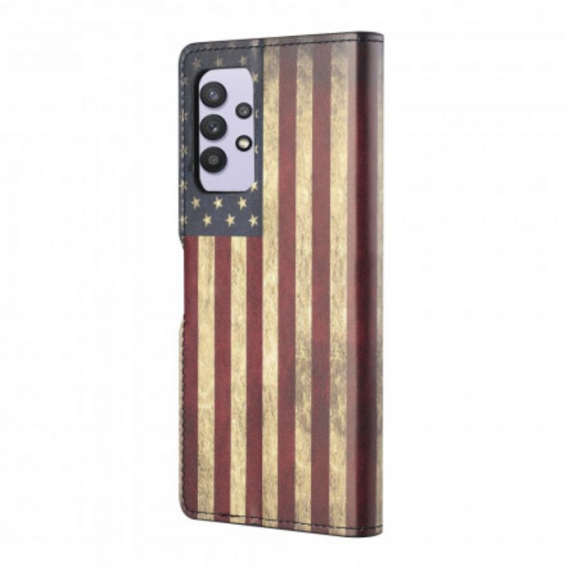 Flip Cover Samsung Galaxy A32 4G Amerikansk Flag