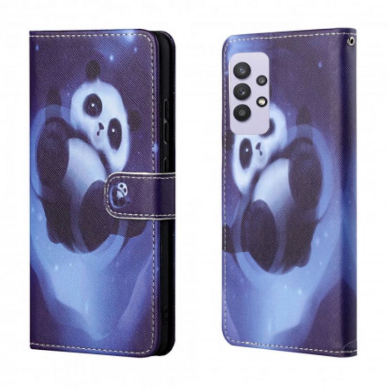 Flip Cover Samsung Galaxy A32 4G Med Snor Thong Space Panda