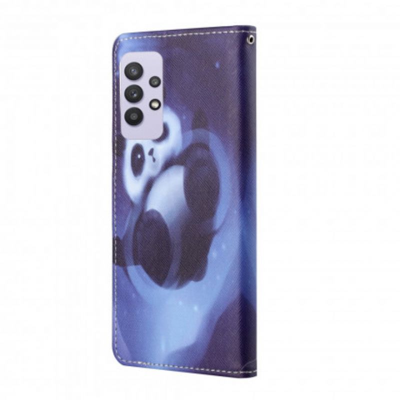 Flip Cover Samsung Galaxy A32 4G Med Snor Thong Space Panda