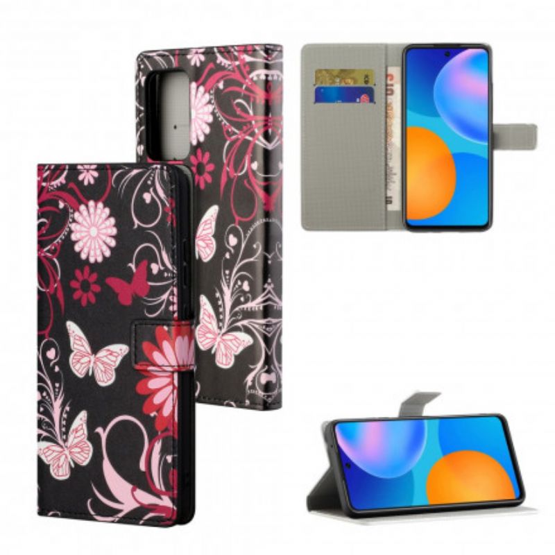 Flip Cover Samsung Galaxy A32 4G Sommerfugle Og Blomster