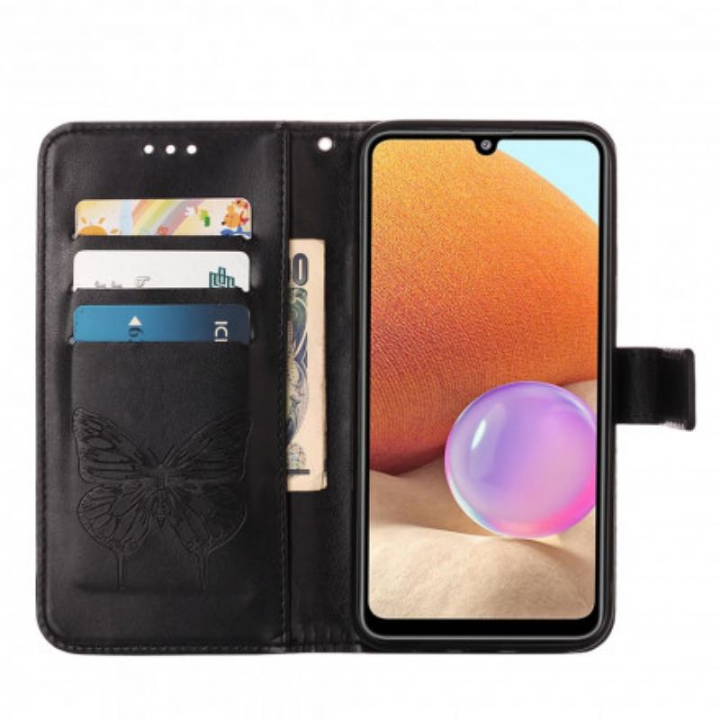 Flip Cover Samsung Galaxy A32 4G Sommerfugledesign Med Snor