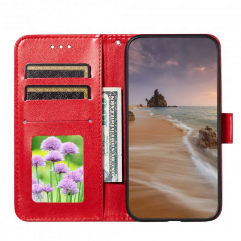 Flip Cover Samsung Galaxy A32 4G Udtryk Med Blomsterbroderi