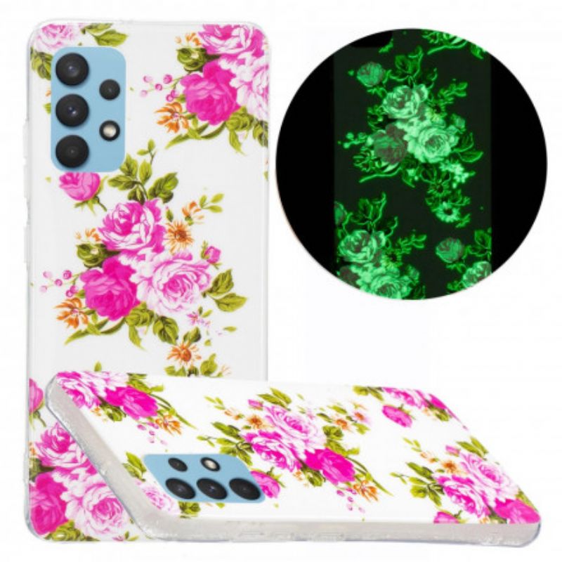 Mobilcover Samsung Galaxy A32 4G Fluorescerende Liberty-blomster