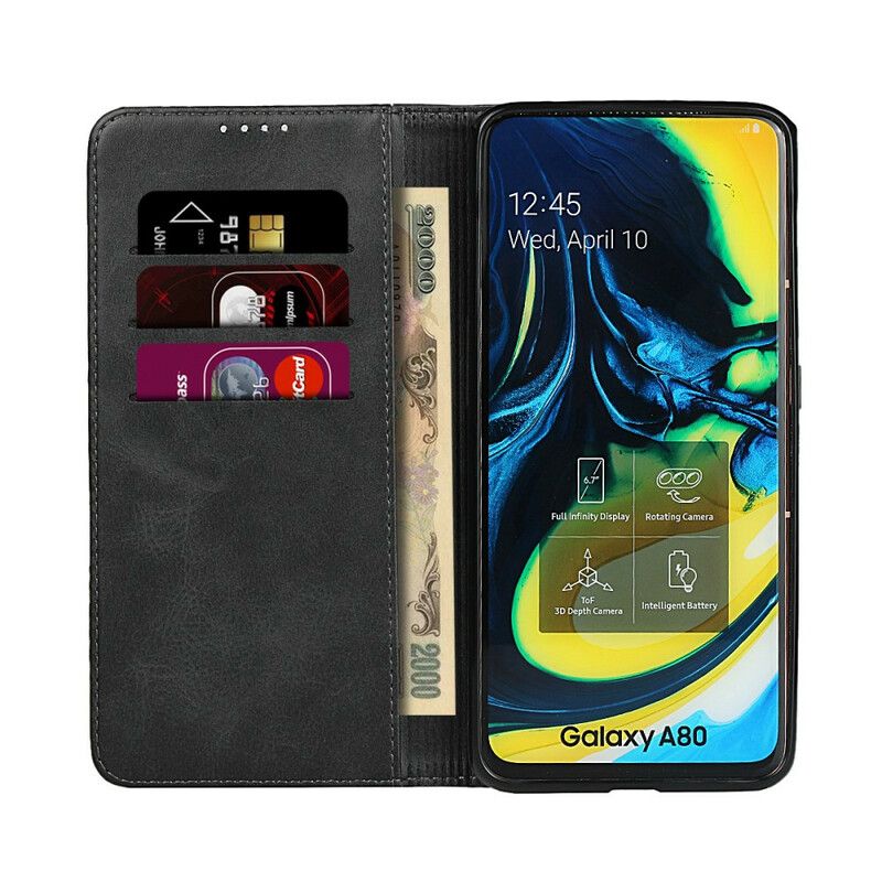 Cover Samsung Galaxy A90 / A80 Flip Cover Imiteret Lædersøm