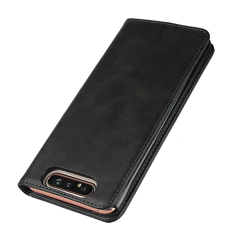 Cover Samsung Galaxy A90 / A80 Flip Cover Imiteret Lædersøm