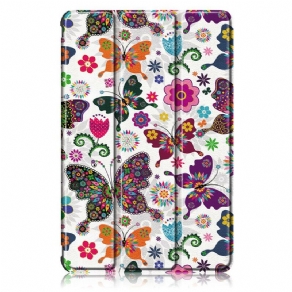 Cover Samsung Galaxy Tab S7 FE Forbedrede Sommerfugle Og Blomster